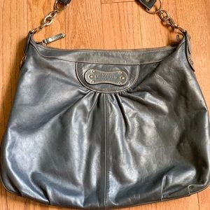 Longchamp gray leather handbag large excellent